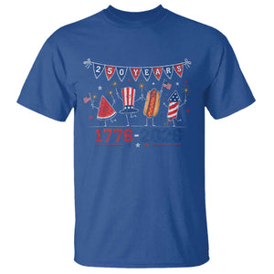 250 Years American 1776 2026 T Shirt Patriotic Watermelon Hotdog Firework 250th 4th July Independence Day