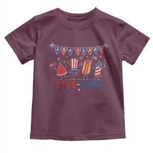 250 Years American 1776 2026 Toddler T Shirt Patriotic Watermelon Hotdog Firework 250th 4th July Independence Day