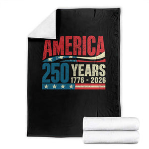 250th Anniversary USA Throw Blanket Retro 250 Years American 1776 2026 US Flag