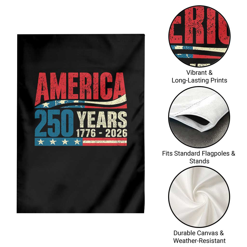 250th Anniversary USA Garden Flag Retro 250 Years American 1776 2026 US Flag