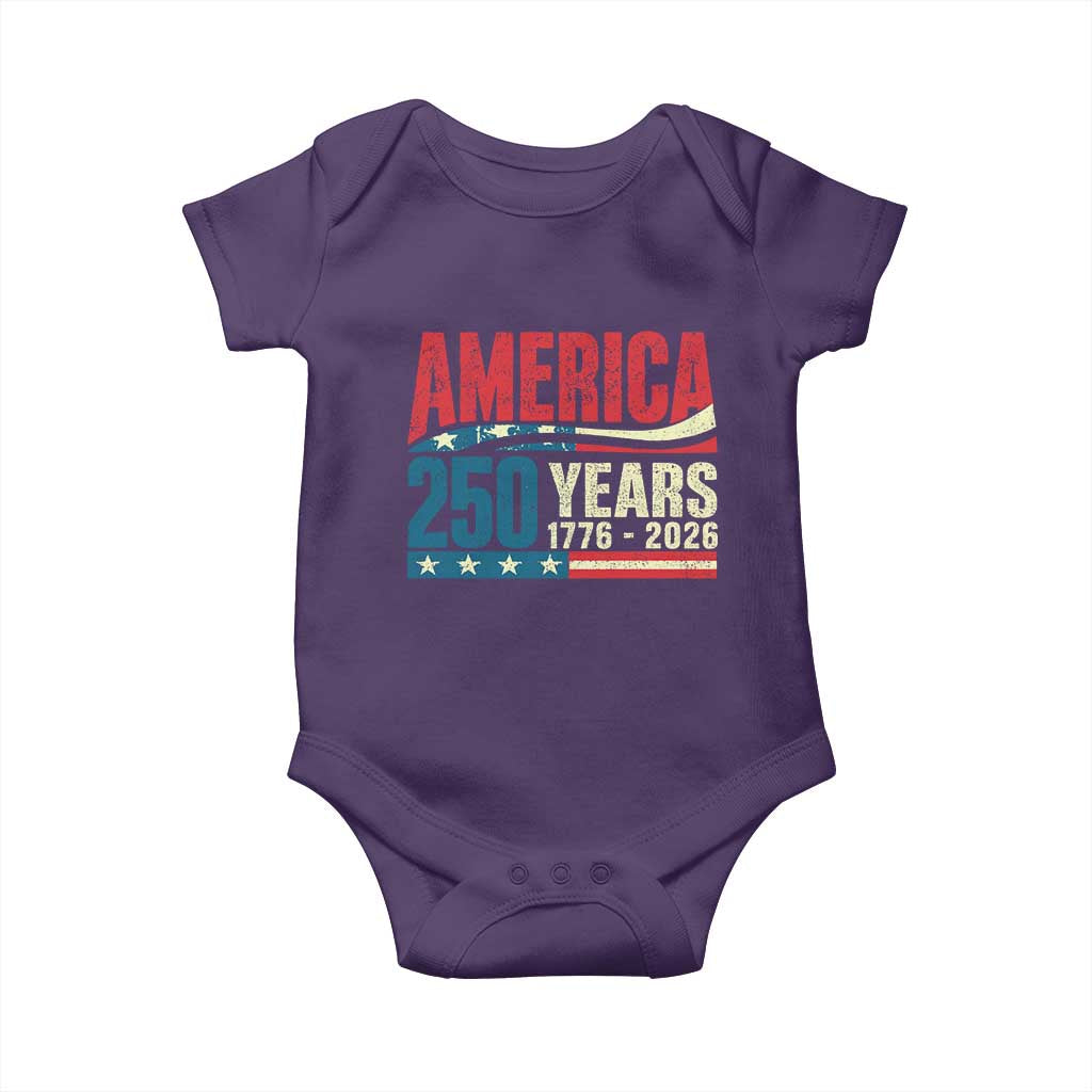 250th Anniversary USA Baby Onesie Retro 250 Years American 1776 2026 US Flag