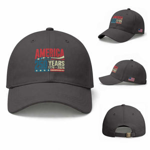 250th Anniversary USA Baseball Cap Retro 250 Years American 1776 2026 US Flag