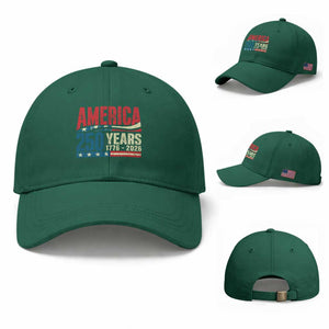 250th Anniversary USA Baseball Cap Retro 250 Years American 1776 2026 US Flag