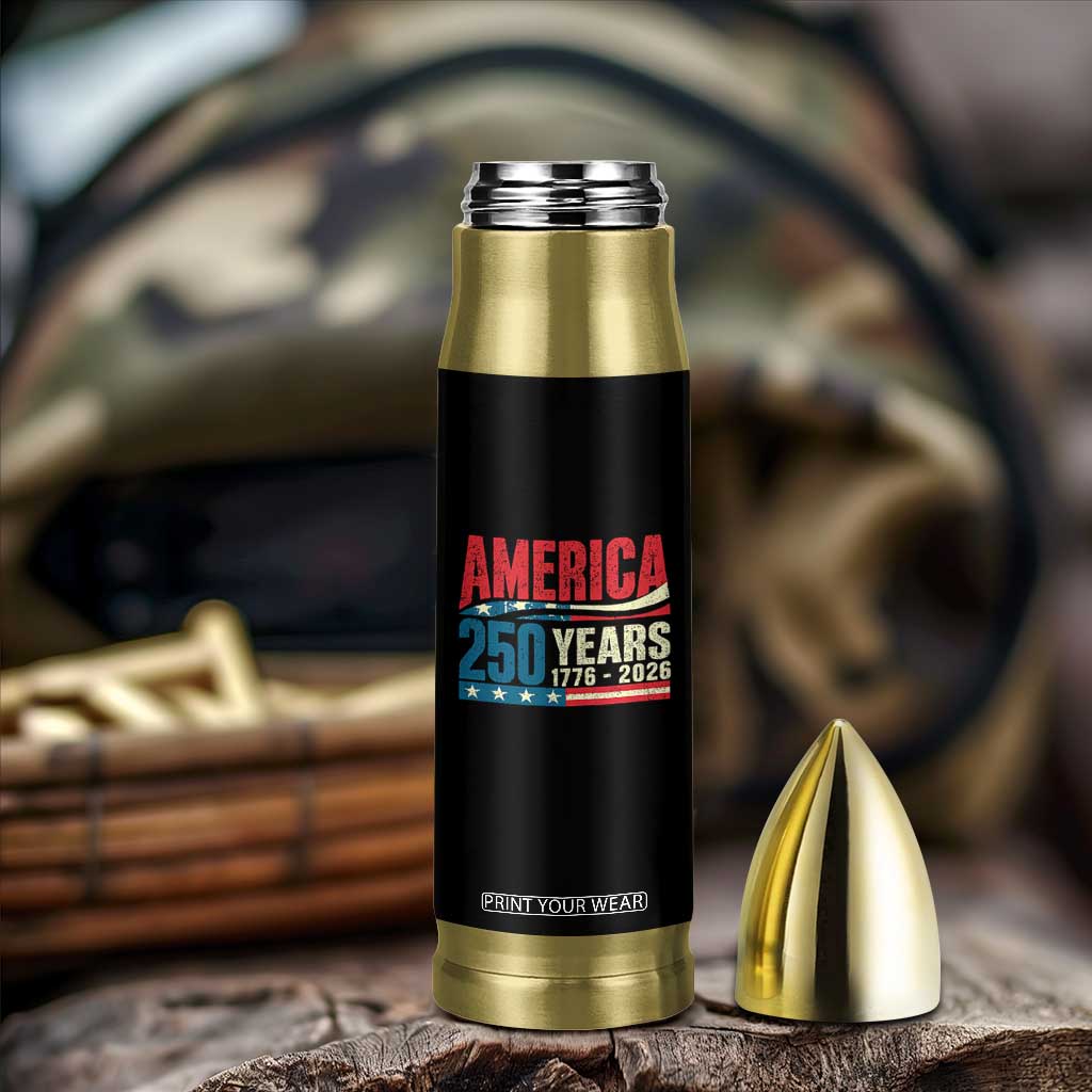 250th Anniversary USA Bullet Tumbler Retro 250 Years American 1776 2026 US Flag