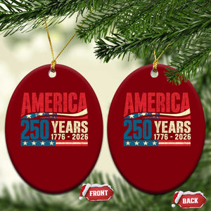 250th Anniversary USA Ceramic Ornament Retro 250 Years American 1776 2026 US Flag