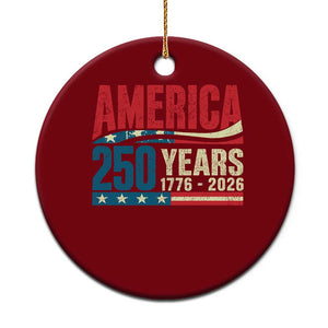 250th Anniversary USA Ceramic Ornament Retro 250 Years American 1776 2026 US Flag