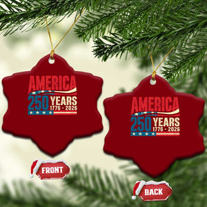 250th Anniversary USA Ceramic Ornament Retro 250 Years American 1776 2026 US Flag