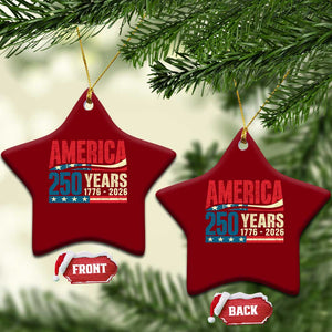 250th Anniversary USA Ceramic Ornament Retro 250 Years American 1776 2026 US Flag