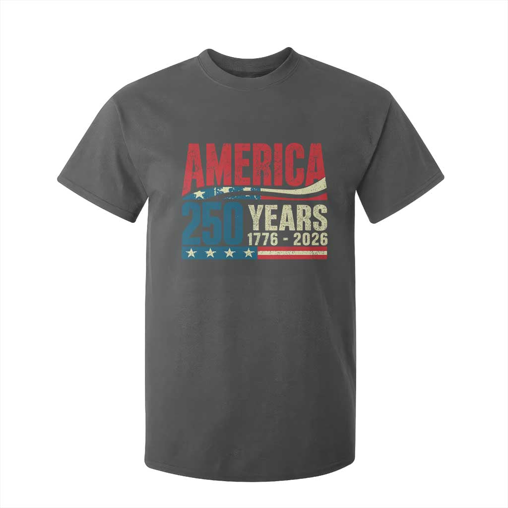 250th Anniversary USA T Shirt For Kid Retro 250 Years American 1776 2026 US Flag