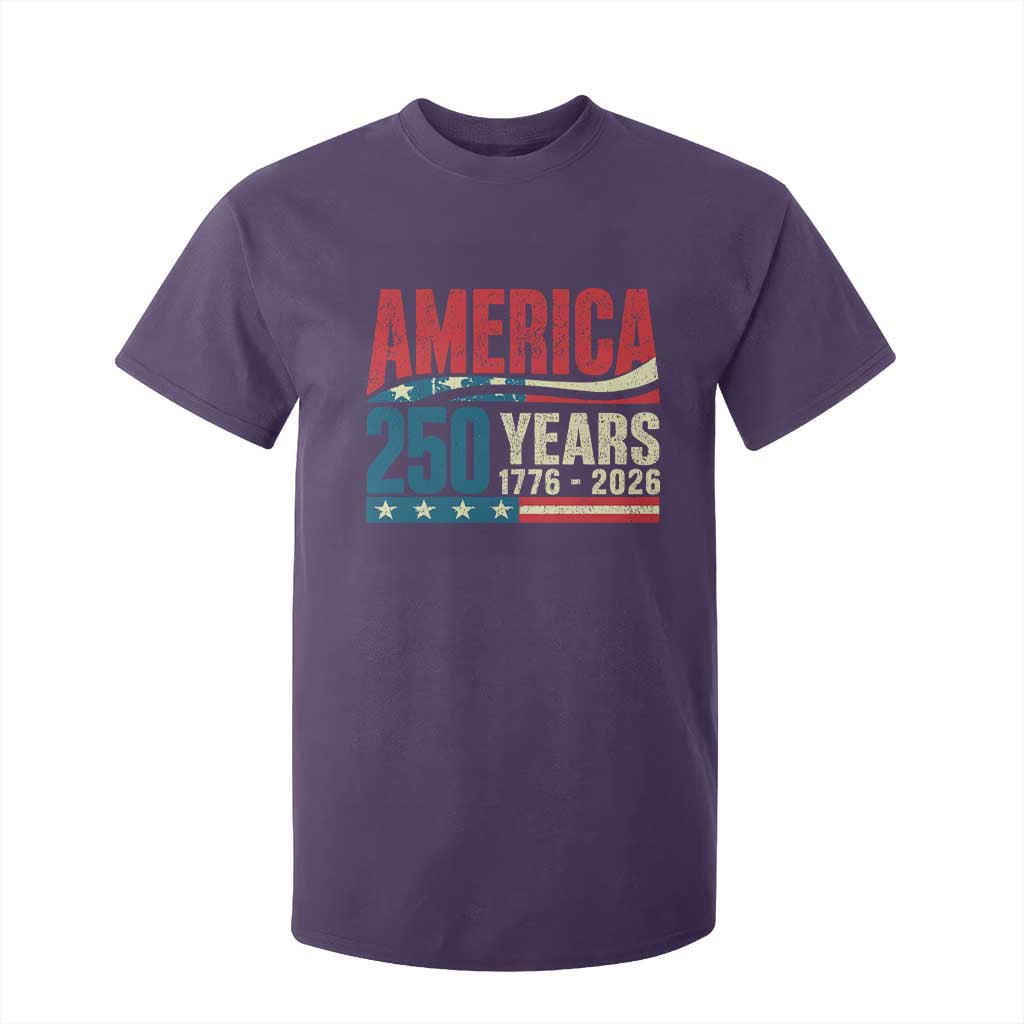 250th Anniversary USA T Shirt For Kid Retro 250 Years American 1776 2026 US Flag