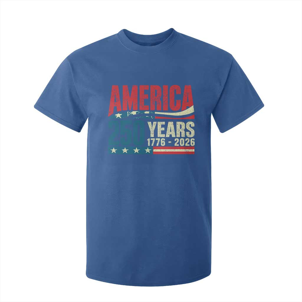 250th Anniversary USA T Shirt For Kid Retro 250 Years American 1776 2026 US Flag