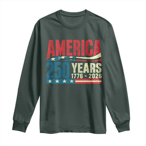 250th Anniversary USA Long Sleeve Shirt Retro 250 Years American 1776 2026 US Flag