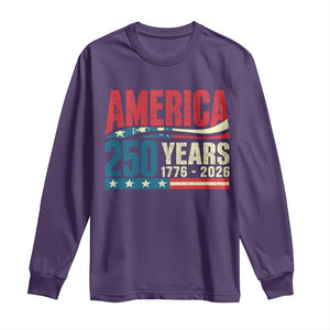250th Anniversary USA Long Sleeve Shirt Retro 250 Years American 1776 2026 US Flag