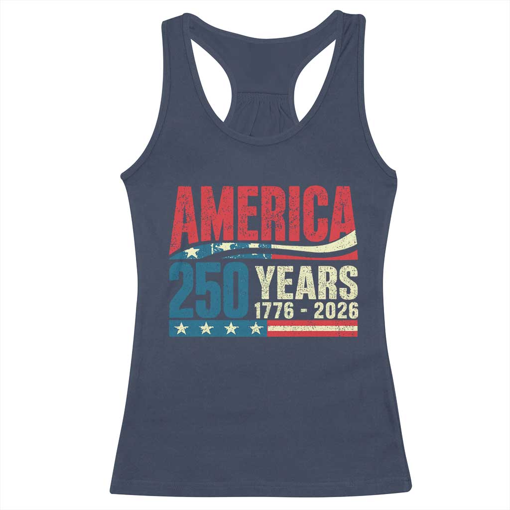 250th Anniversary USA Racerback Tank Top Retro 250 Years American 1776 2026 US Flag