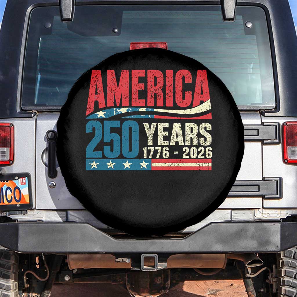 250th Anniversary USA Spare Tire Cover Retro 250 Years American 1776 2026 US Flag
