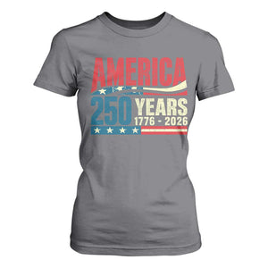 250th Anniversary USA T Shirt For Women Retro 250 Years American 1776 2026 US Flag