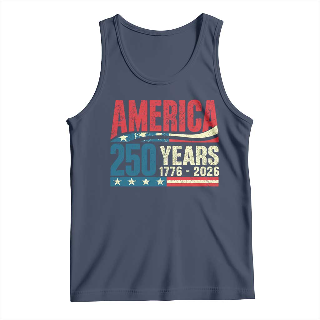250th Anniversary USA Tank Top Retro 250 Years American 1776 2026 US Flag