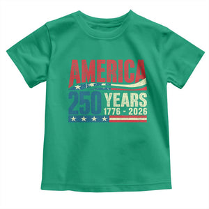 250th Anniversary USA Toddler T Shirt Retro 250 Years American 1776 2026 US Flag