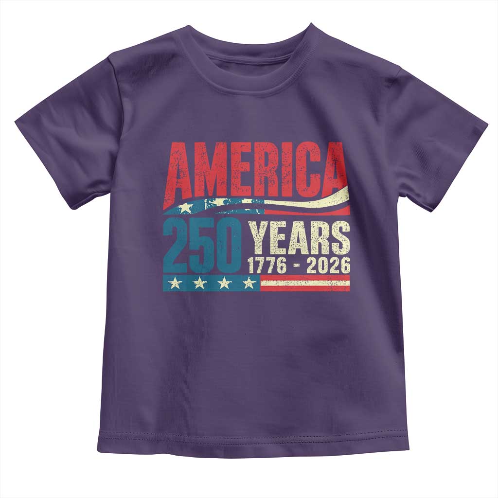 250th Anniversary USA Toddler T Shirt Retro 250 Years American 1776 2026 US Flag