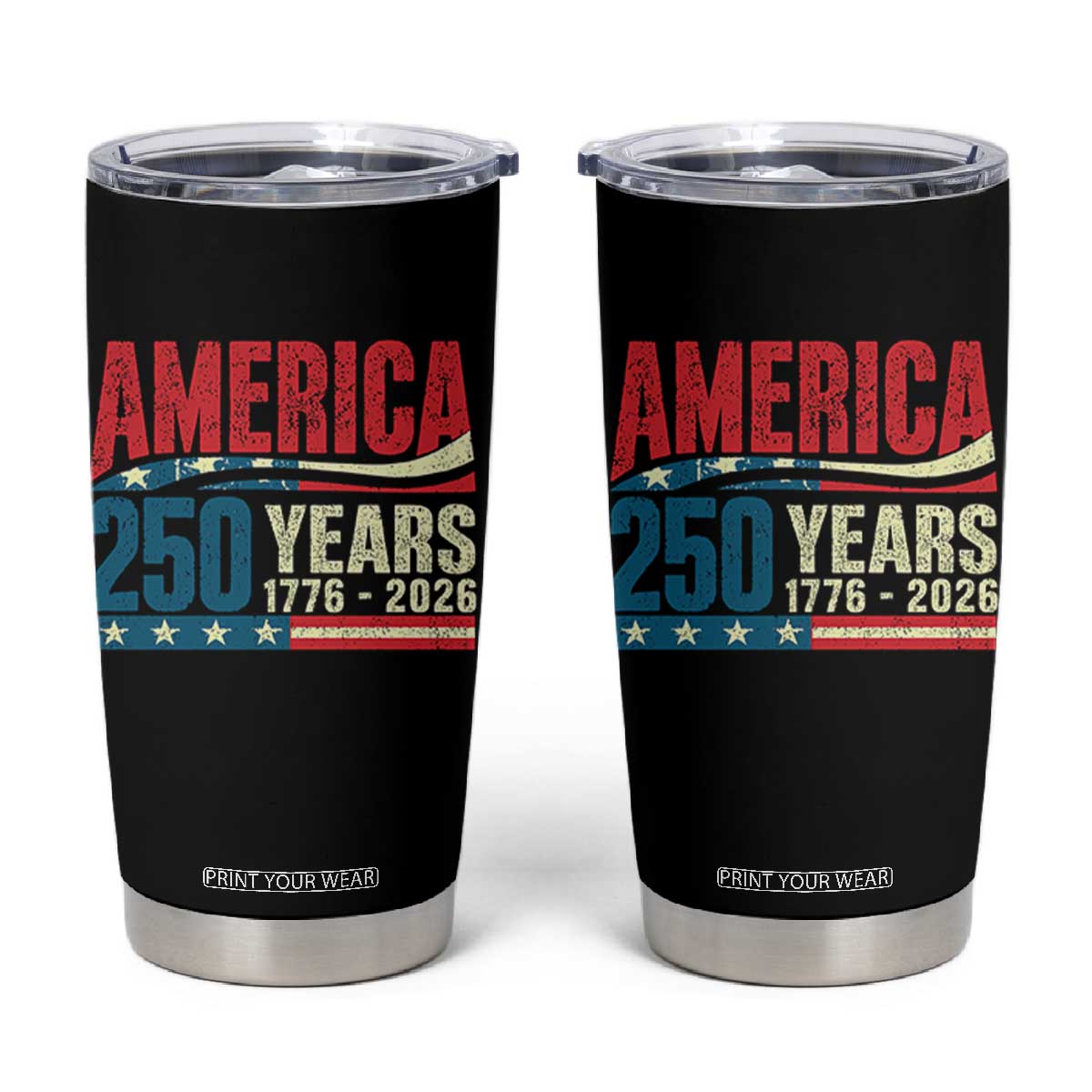250th Anniversary USA Tumbler Cup Retro 250 Years American 1776 2026 US Flag