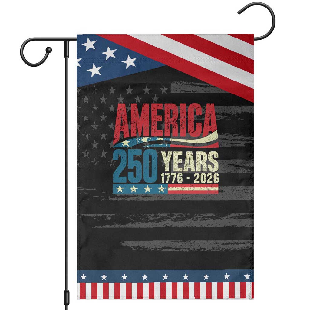 250th Anniversary USA Patriotic Garden Flag Retro 250 Years American 1776 2026 US Flag