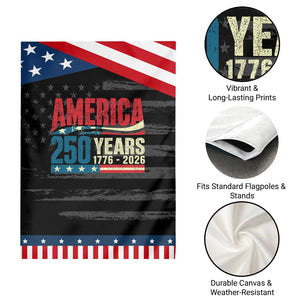 250th Anniversary USA Patriotic Garden Flag Retro 250 Years American 1776 2026 US Flag