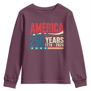 250th Anniversary USA Youth Sweatshirt Retro 250 Years American 1776 2026 US Flag
