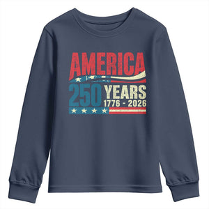 250th Anniversary USA Youth Sweatshirt Retro 250 Years American 1776 2026 US Flag