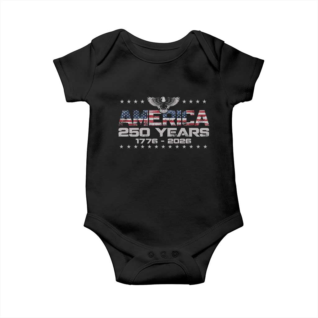 250th Anniversary USA Baby Onesie Vintage Eagle 250 Years American 1776 2026 US Flag