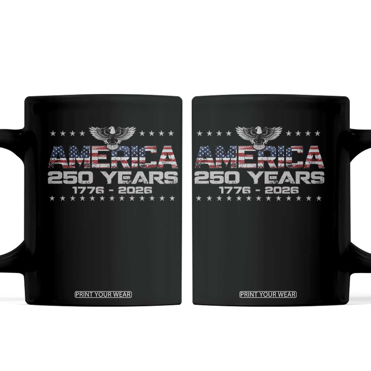 250th Anniversary USA Coffee Mug Vintage Eagle 250 Years American 1776 2026 US Flag