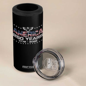 250th Anniversary USA 4 in 1 Can Cooler Tumbler Vintage Eagle 250 Years American 1776 2026 US Flag