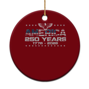 250th Anniversary USA Ceramic Ornament Vintage Eagle 250 Years American 1776 2026 US Flag