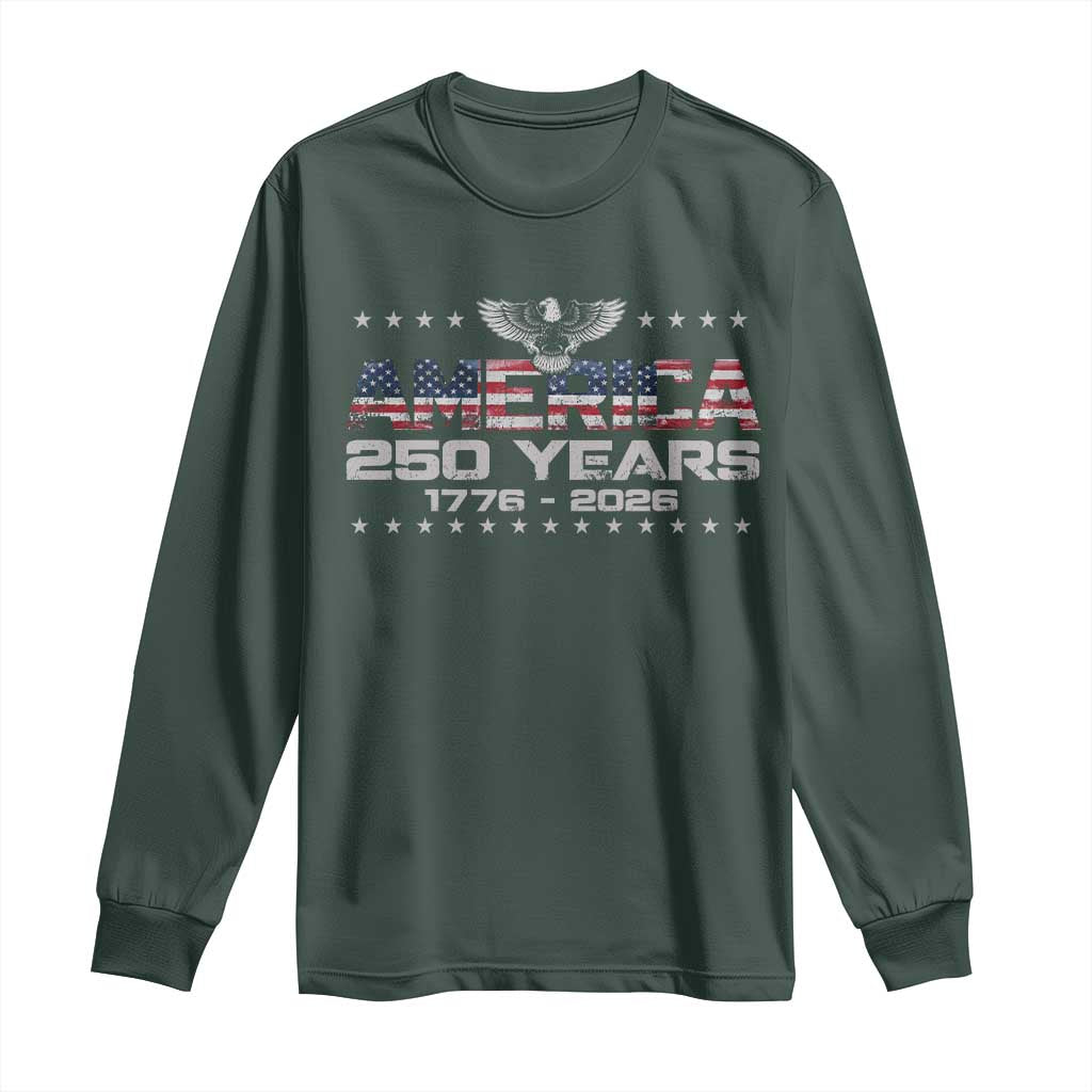 250th Anniversary USA Long Sleeve Shirt Vintage Eagle 250 Years American 1776 2026 US Flag