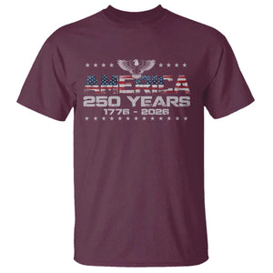 250th Anniversary USA T Shirt Vintage Eagle 250 Years American 1776 2026 US Flag