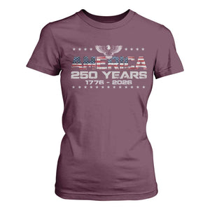 250th Anniversary USA T Shirt For Women Vintage Eagle 250 Years American 1776 2026 US Flag