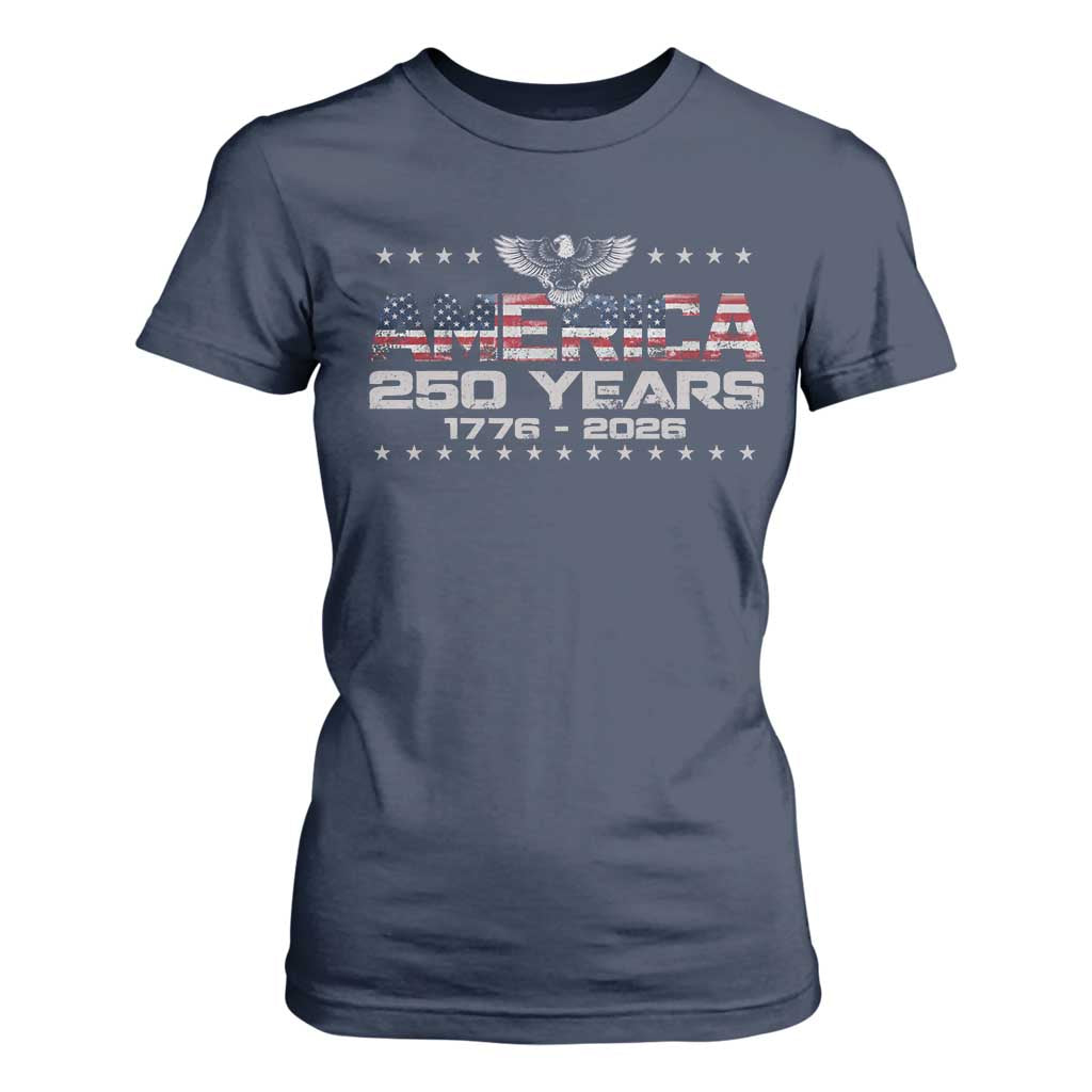 250th Anniversary USA T Shirt For Women Vintage Eagle 250 Years American 1776 2026 US Flag