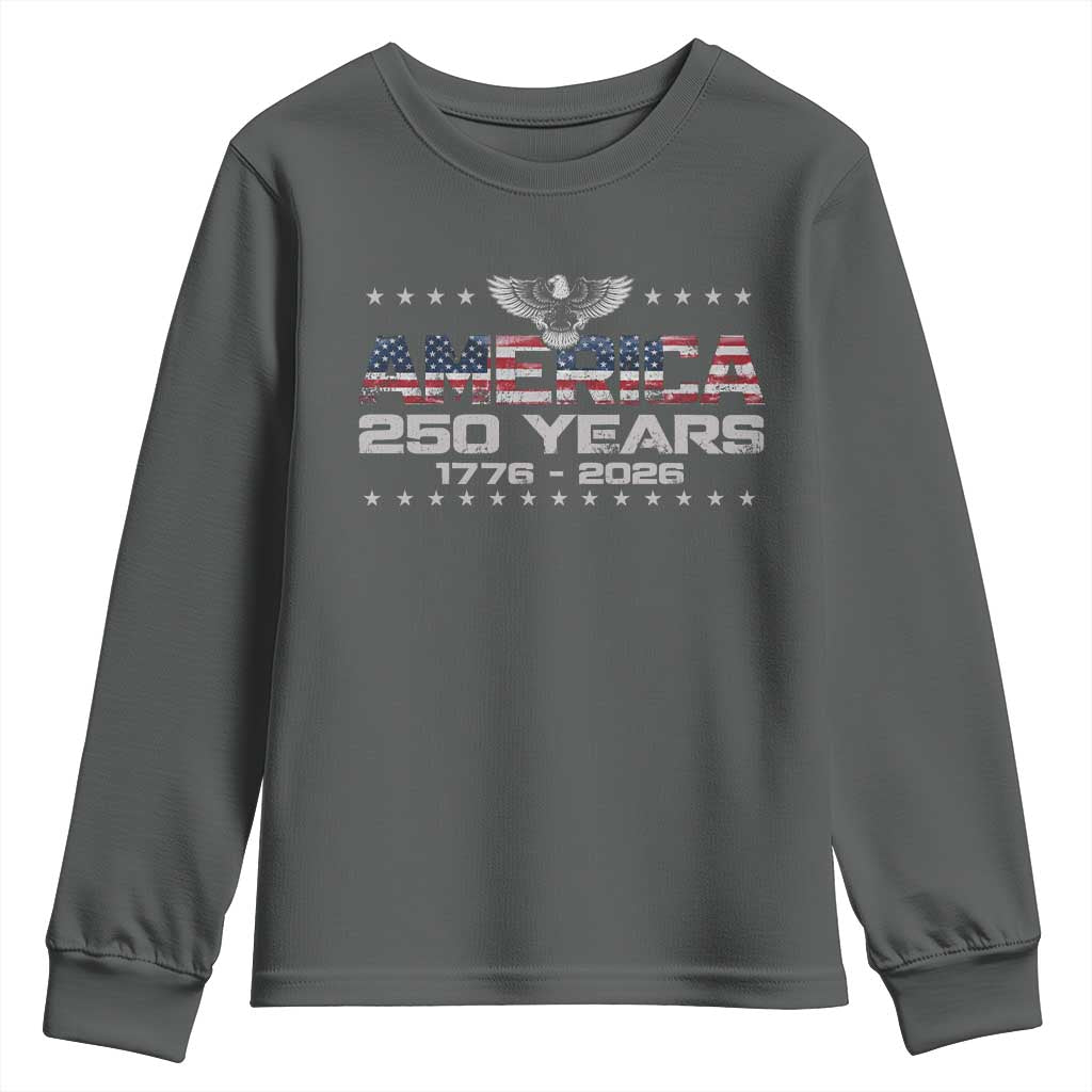 250th Anniversary USA Youth Sweatshirt Vintage Eagle 250 Years American 1776 2026 US Flag