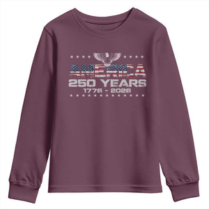 250th Anniversary USA Youth Sweatshirt Vintage Eagle 250 Years American 1776 2026 US Flag