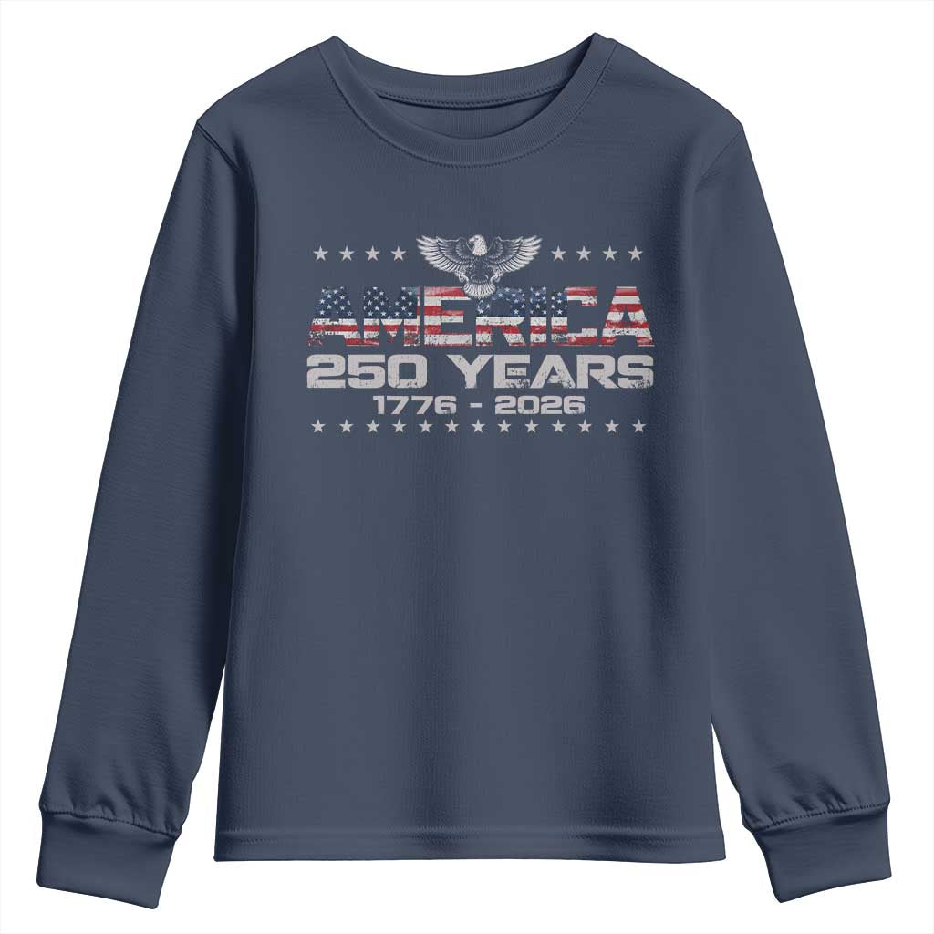 250th Anniversary USA Youth Sweatshirt Vintage Eagle 250 Years American 1776 2026 US Flag
