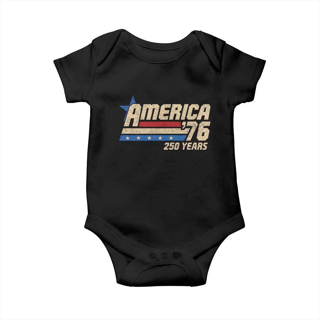 250th Anniversary USA Baby Onesie America Retro 250 Years 1776 2026 TS10 Black Print Your Wear