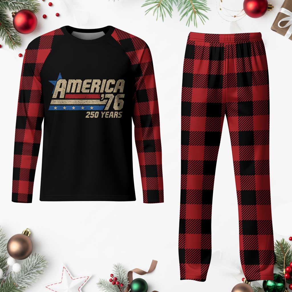 250th Anniversary USA Plaid Pajama Set America Retro 250 Years 1776 2026 TS10 Buffalo Plaid Print Your Wear