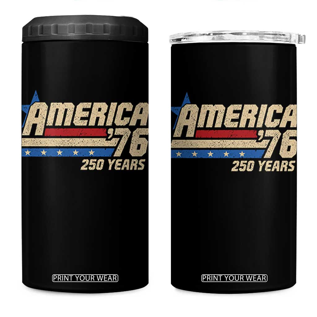 250th Anniversary USA 4 in 1 Can Cooler Tumbler America Retro 250 Years 1776 2026