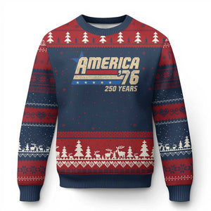 250th Anniversary USA Ugly Christmas Sweater America Retro 250 Years 1776 2026