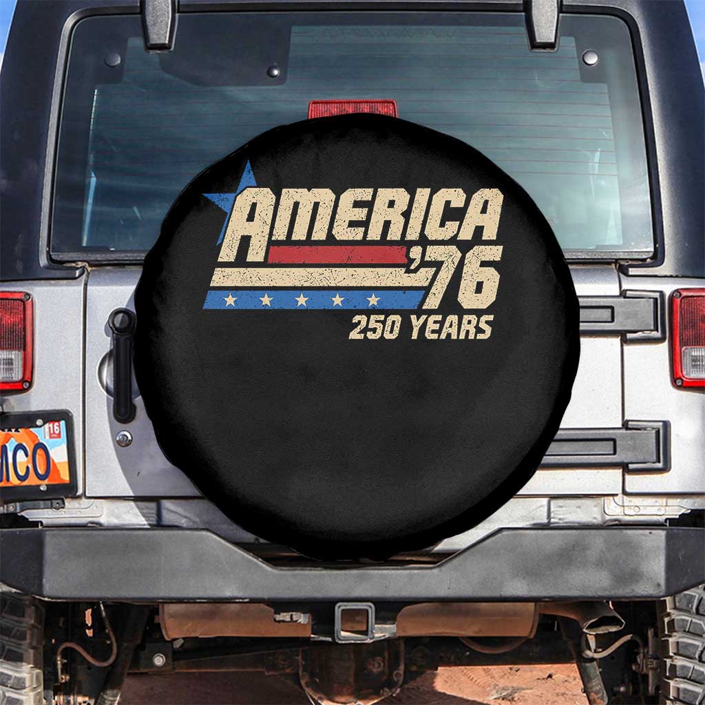 250th Anniversary USA Spare Tire Cover America Retro 250 Years 1776 2026 TS10 No hole Black Print Your Wear