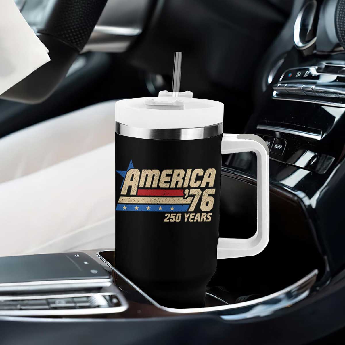250th Anniversary USA Tumbler With Handle America Retro 250 Years 1776 2026
