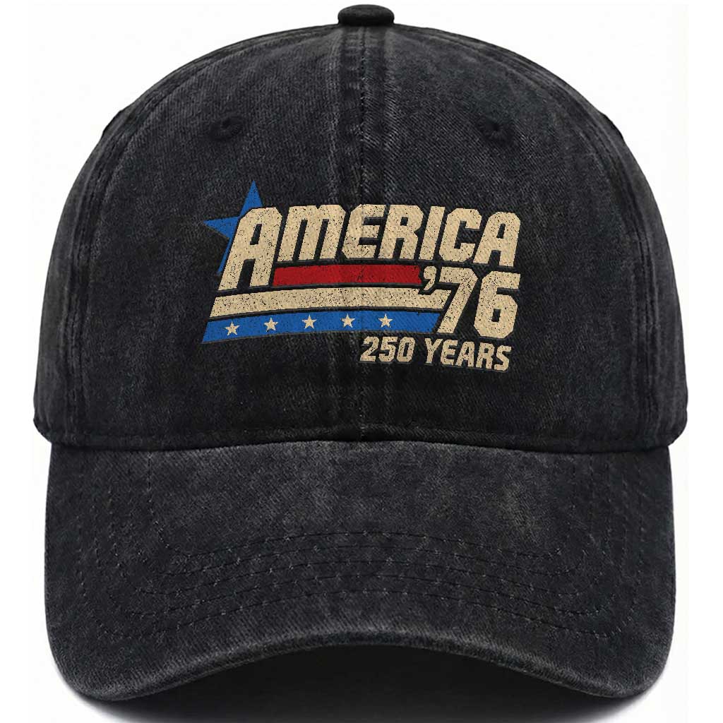 250th Anniversary USA Washed Cotton Baseball Cap America Retro 250 Years 1776 2026