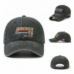 250th Anniversary USA Washed Cotton Baseball Cap America Retro 250 Years 1776 2026