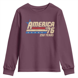 250th Anniversary USA Youth Sweatshirt America Retro 250 Years 1776 2026