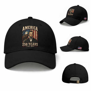 America 250 Years Abraham Lincoln Baseball Cap Retro Eagle 250th Anniversary USA Flag 1776 2026