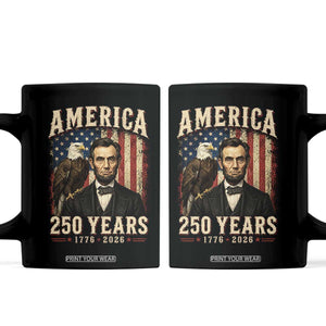 America 250 Years Abraham Lincoln Coffee Mug Retro Eagle 250th Anniversary USA Flag 1776 2026